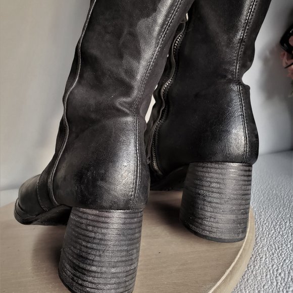 A.S. 98 Dutch Over knee boot EU 39 Squared Toe shape black leather 8.5 - 9 - Picture 10 of 13